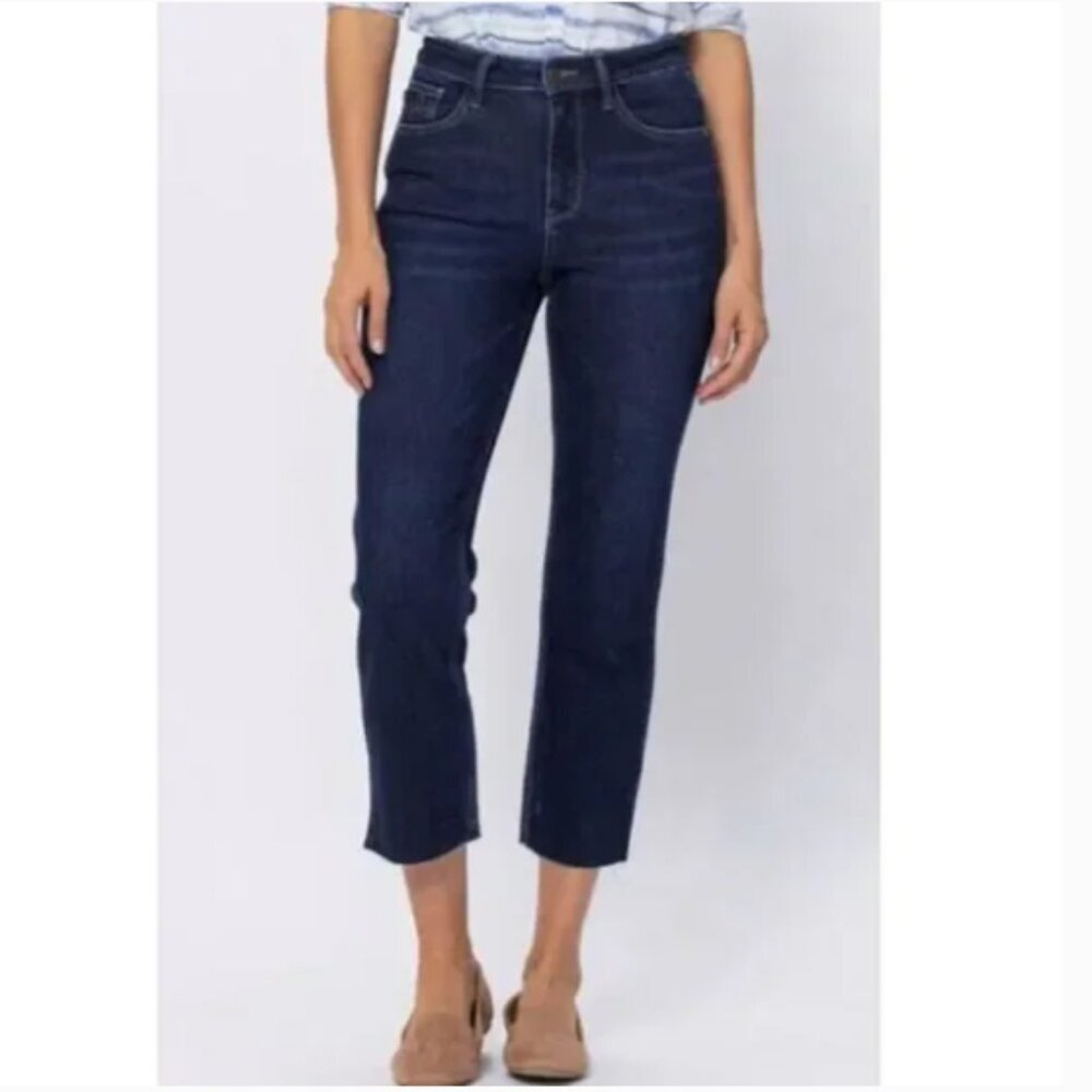 Judy Blue Betsy Hi-Rise Cropped Straight Fit Jean 14W JB88375